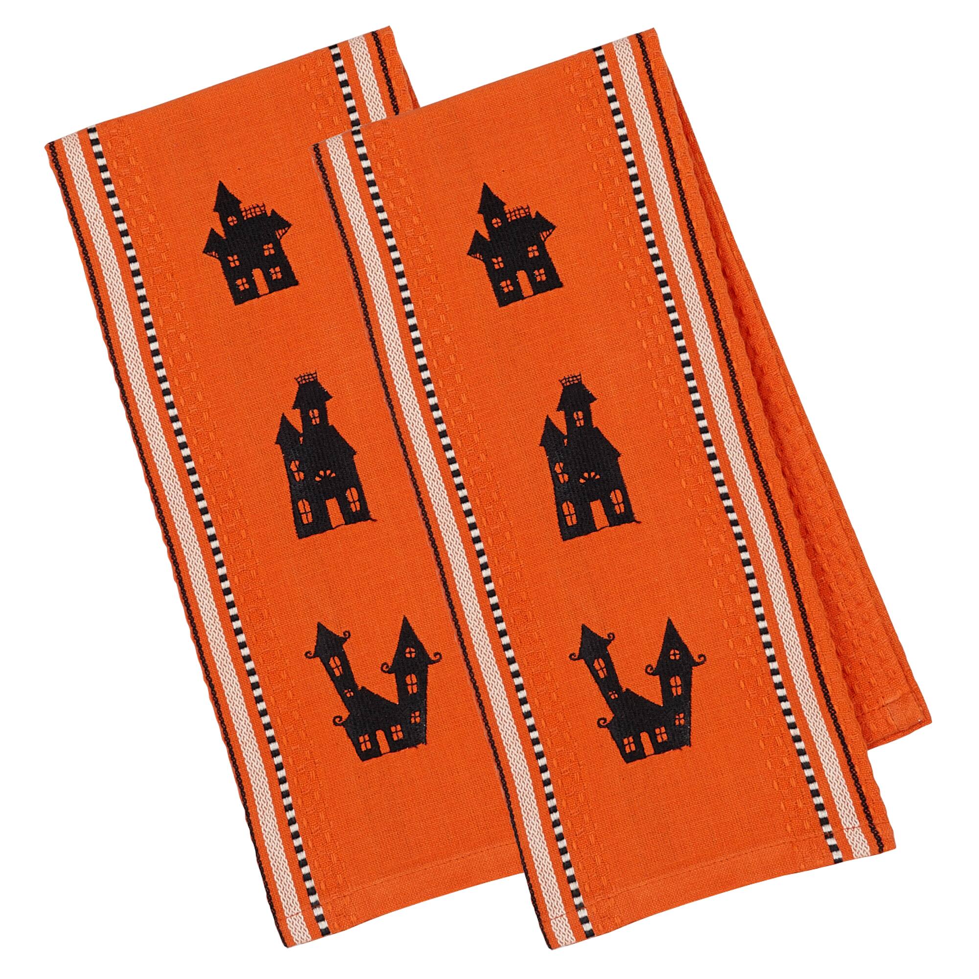 DII® Haunted Houses Embroidered Dishtowel Set